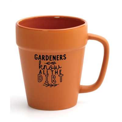 Gardners Know All Designer Flower Pot Mug, 14oz