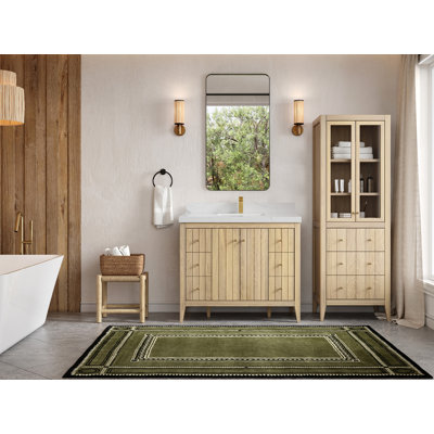 42 po. X P 22 po D Meuble-lavabo simple avec 2 po Quartz Calacatta Laza