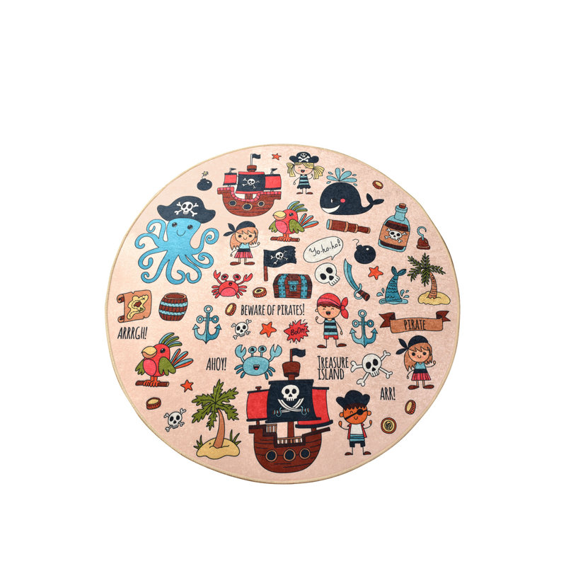 Luxurious Round Carpet, 55.1 inches Diameter, 100% Polyester, 0.4 inches Pile Height | Antibacterial, Non-Slip Underside, Machine Washable at 86°F | Perfect for Living Room, Bedroom, and Kids' Play Areas