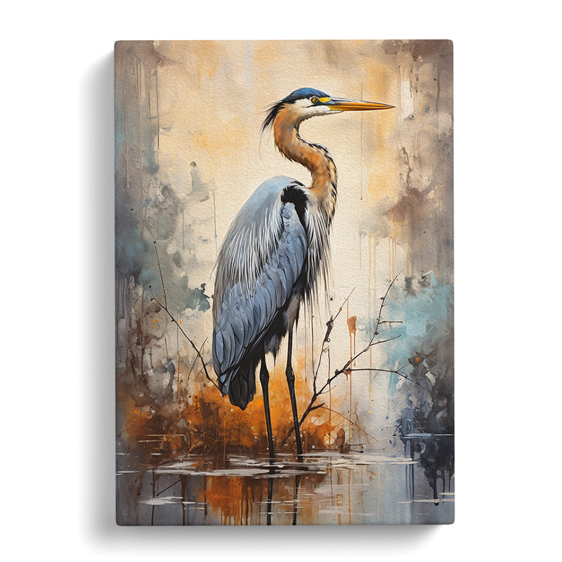 Heron Modern - Print, 50cm H x 35cm W x 3cm D