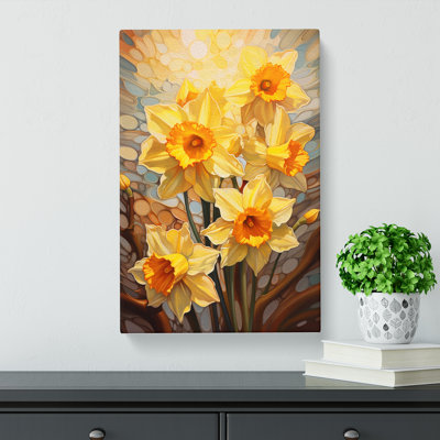 Daffodil Flower Dadaism - Wrapped Canvas Print
