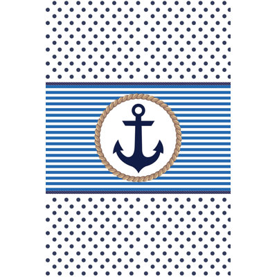 Tapis bleu / blanc en polyester tissé à la machine Aponte