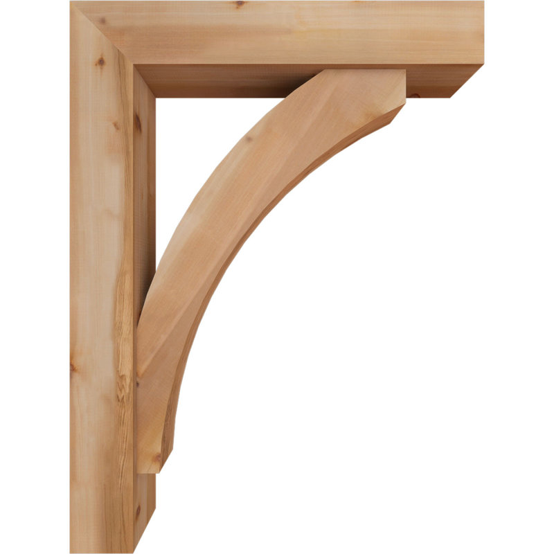 Support de bloc Thorton avec entretoise décalée, 48 po x 36 po, Cèdre rouge occidental de l 7 1/2 po (lisse)