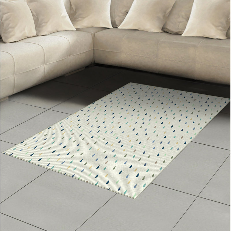 Tapis décoratif blanc à haute densité en fibres longues, Rectangle— 4 pi x 5 pi 8 po