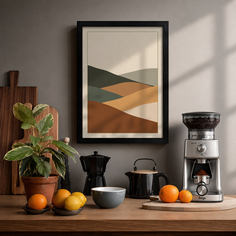Earth Forms Geometric - Print, A1 - 84.1 x 59.4 cm, Black