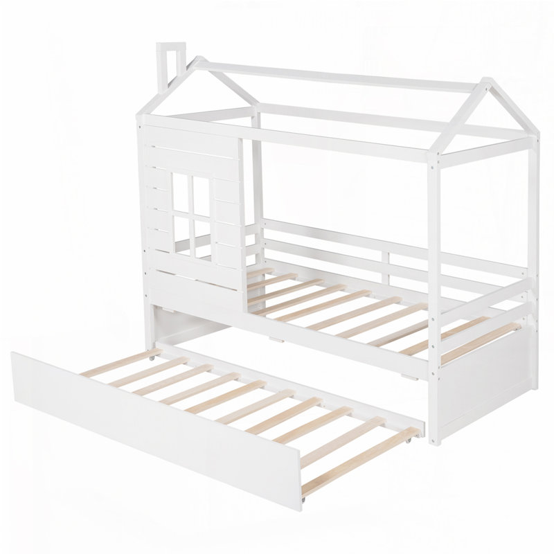 Lit en bois avec lit gigogne simple House House