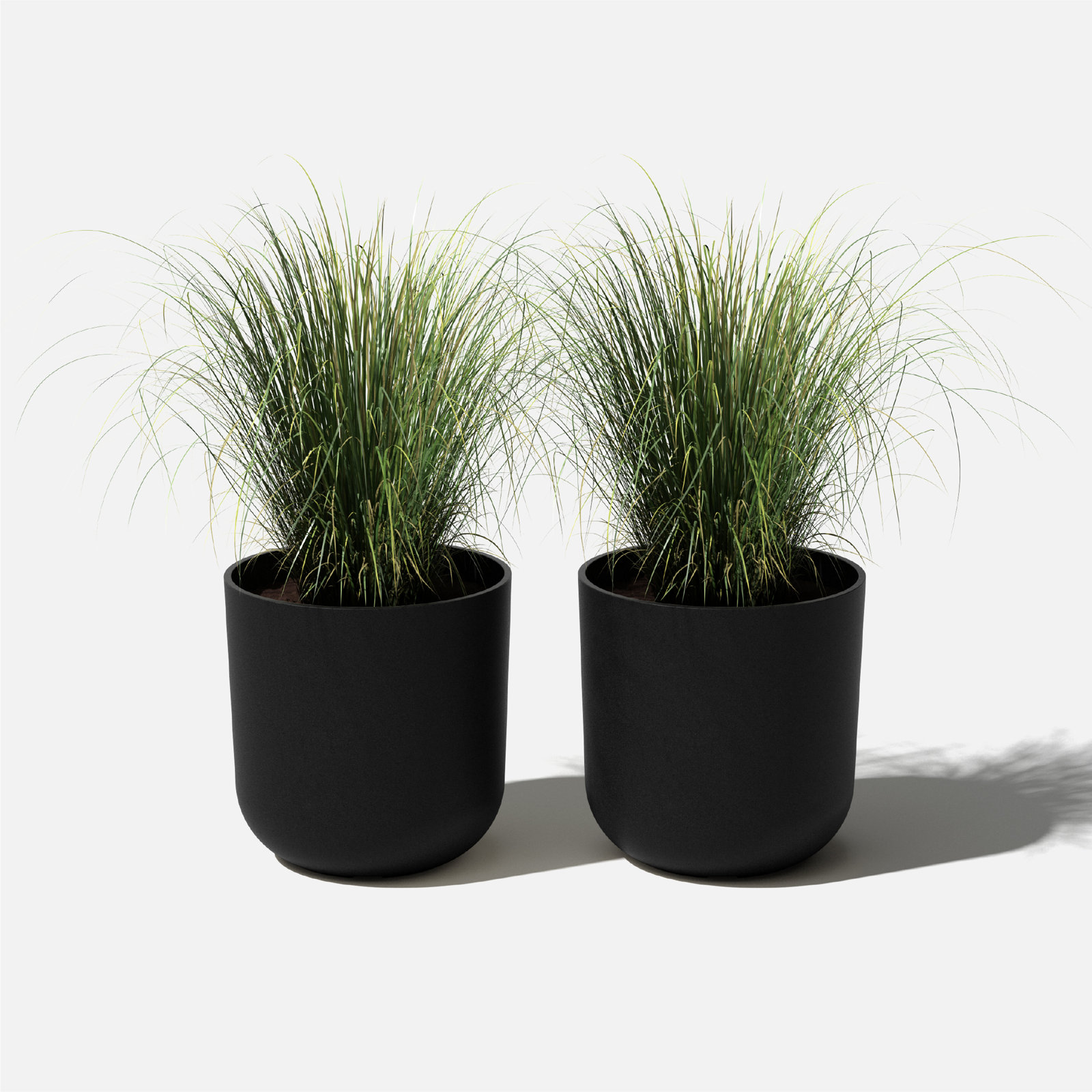 Mason Series Kona Planter, Black, 2, 19.75" H x 18.5" W x 18.5" D