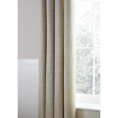 Ornate Jacquard Eyelet Room Darkening Single Curtain