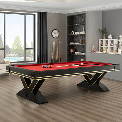 Table de billard moderne en forme de V multifonctionnelle de 9 pi