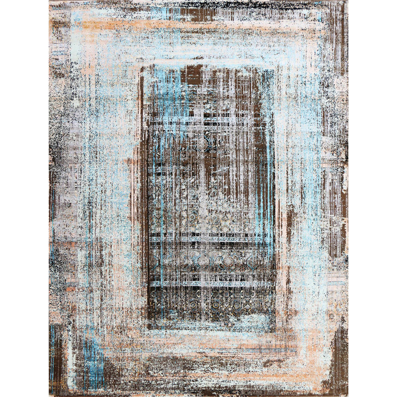 Tapis rectangulaire noué à la main, Rectangle 12 pi x 15 pi