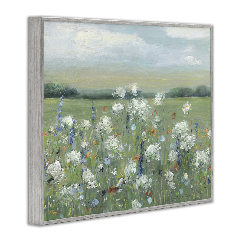 «Dappled Meadow Flowers in Field», conception de Sally Swatland, H 24 po x l 30 po, Estampe numérique Farmhouse