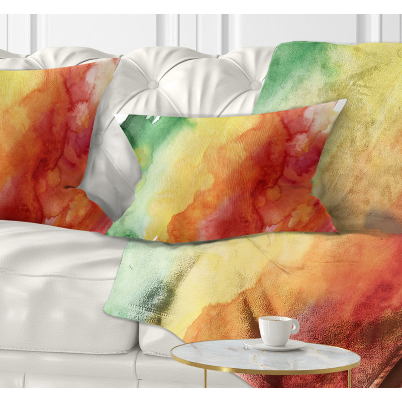  Coussin abstrait à explosion de couleurs, Rectangulaire, 12 po x 20 po