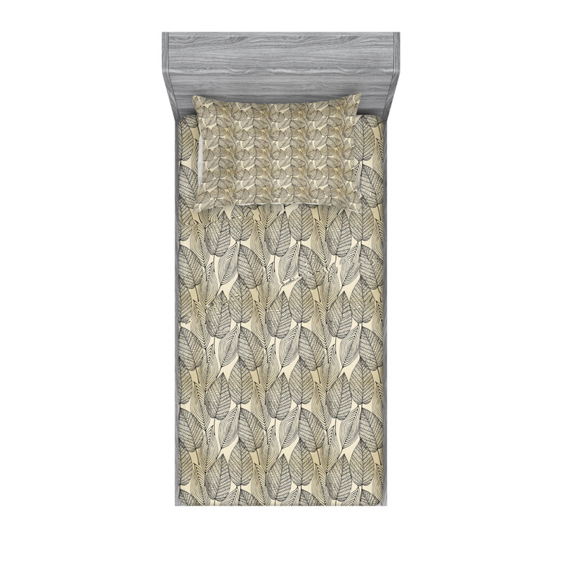 Microfiber Floral Sheet Set, Twin Sheet Set with Fitted Sheet