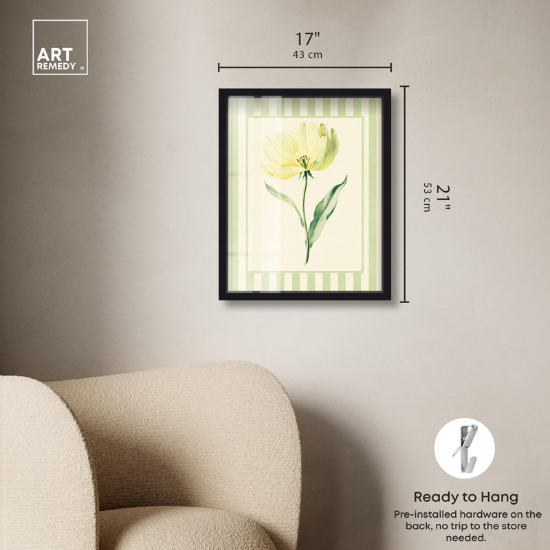 «Sunny Days Flower Shadowbox», reproduction d'art botanique par Art Remedy, H 21 po x l 17 po, Noir