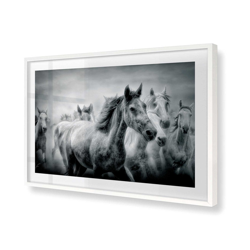 Thundering Hooves Print, 12" H x 15" W, White