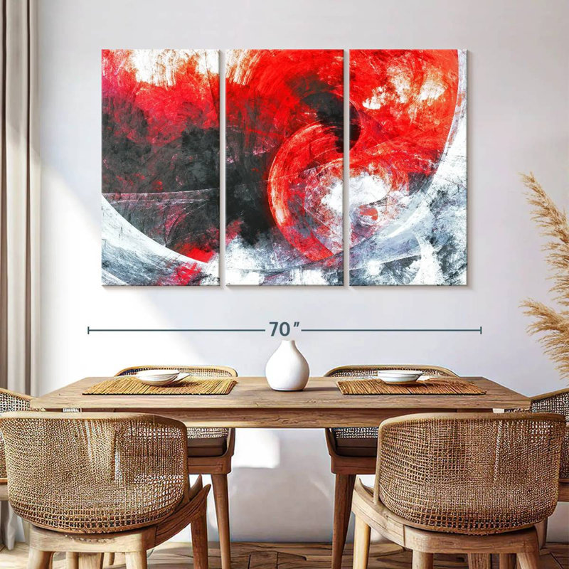 Avery Red Whirlpool Abstract, 42" H x 65" W