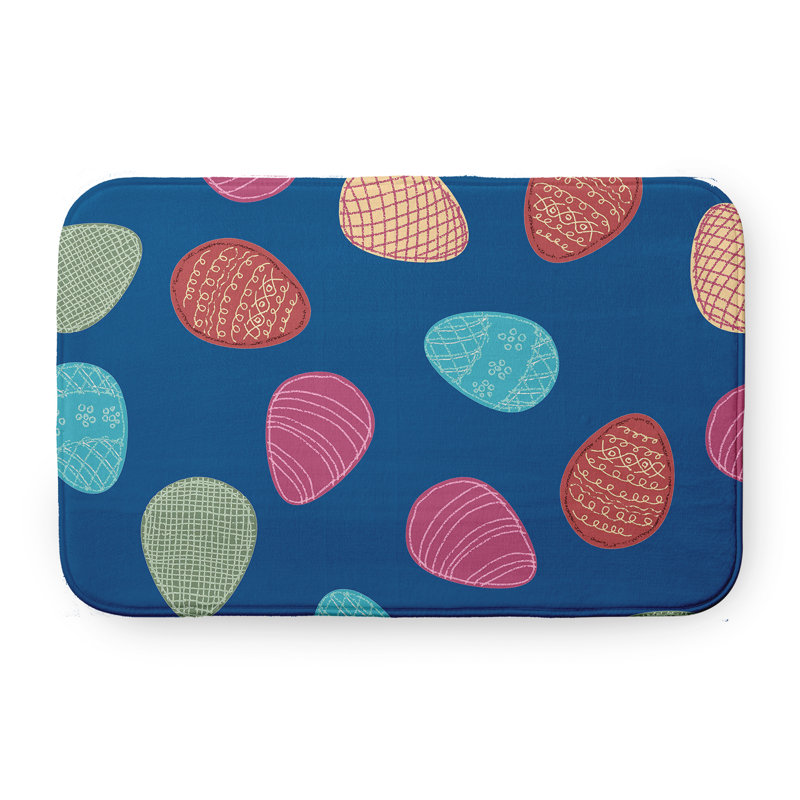 Tapis de bain, L 17 po x L 24 po, Bleu