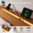 Einhomn Queen Size Floating Bed Frame With Storage Headboard & Charging Station, Wood Platform Bed Frame With Led Lights, Noise Free ,no Box Spring Needed，easy To Assemble - Walnut-1124675616-1124675623