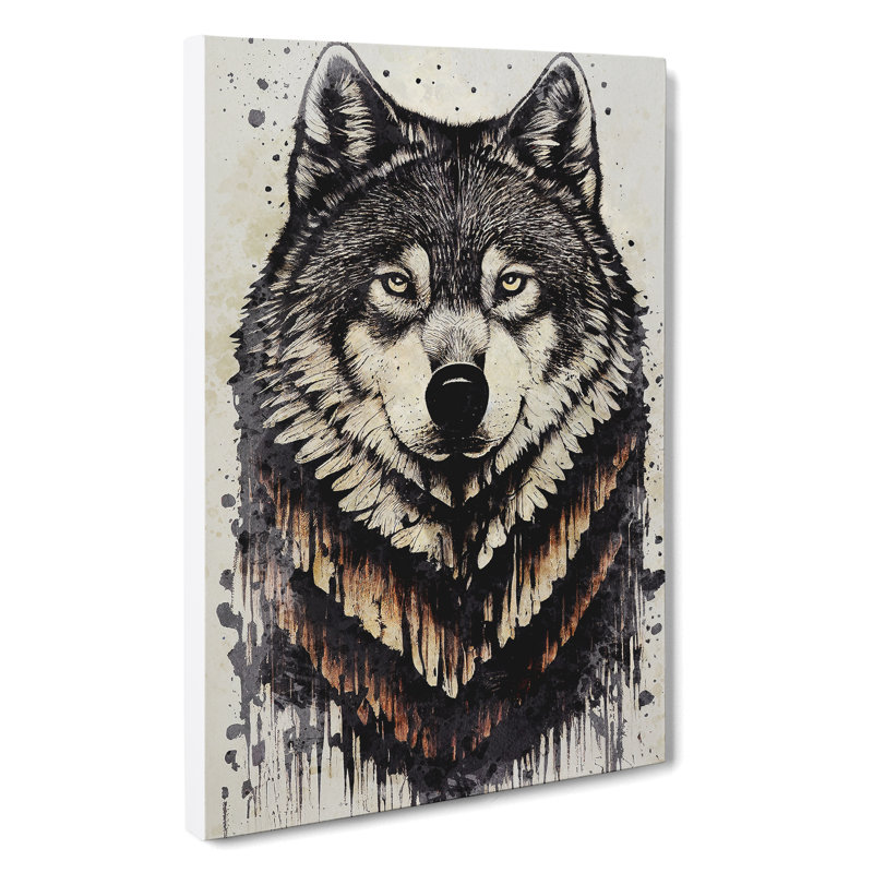 Wolf Graffiti No.2 - Wrapped Canvas, 76cm H x 50cm W x 3cm D