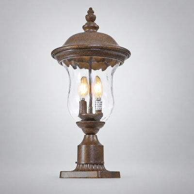 Lampadaire d'extérieur avec base pour pilier, lampe d'extérieur résistante aux intempéries pour cour de jardin