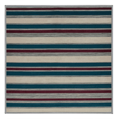  Tapis lavable rayé gris clair saphir