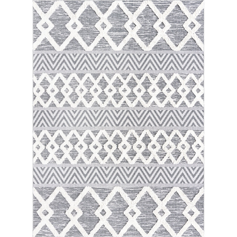 Archie-Jay Cotton Abstract Indoor Rug, Rectangle 6'4" x 9'