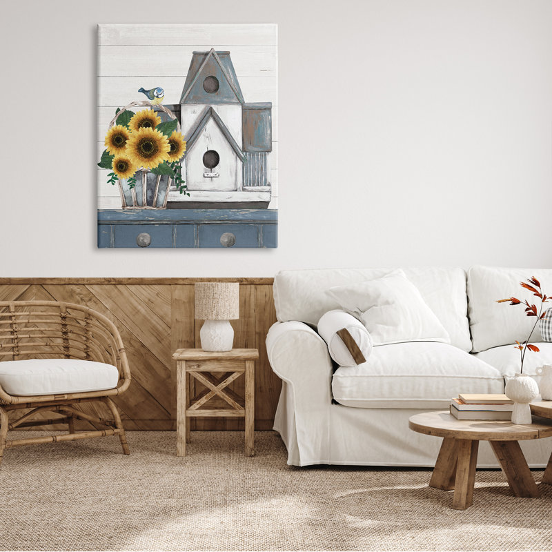 Nature morte au pavillon de campagne Country Counter Birdhouse - impression, H 48 po x l 36 po x P 1,5 po, Toile tendue