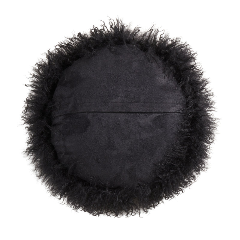 Coussin Mongolian, Noir, H 13 po x l 13 po