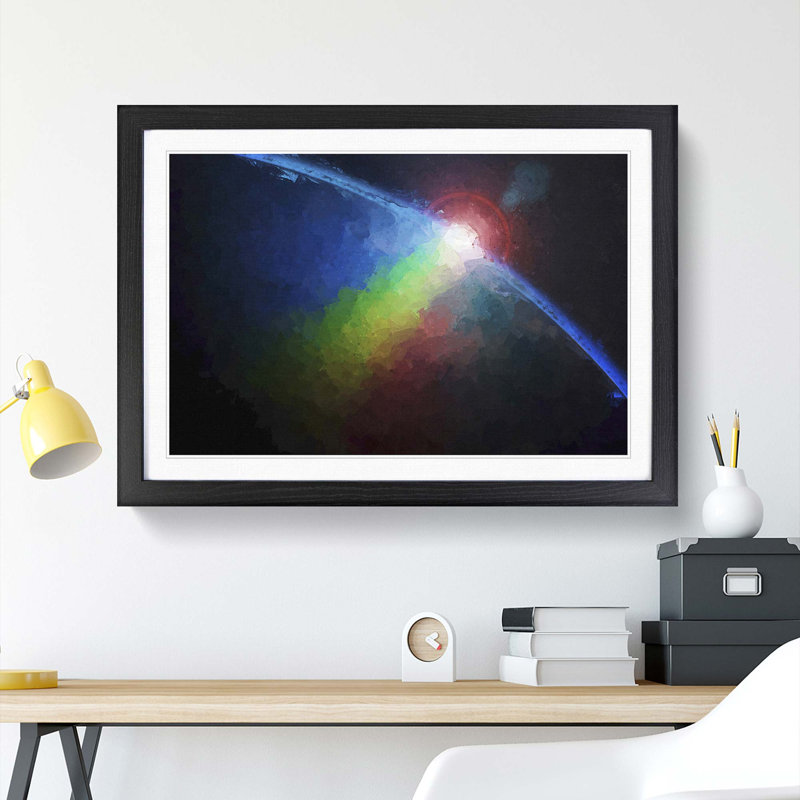 The Earths Atmosphere in Abstract - Picture Frame Painting Print, 62cm H x 87cm W x 2cm D, Black Framed