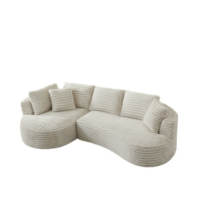 Boneless Modern Oversized Curved Modular L-Shaped Sectional Sofa
