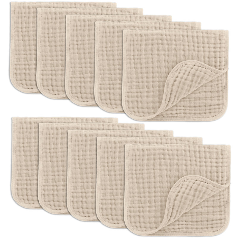 Comfy Cubs Muslin Burp Cloths 20" x 10"  - Large, 6-Layer, Ultra Absorbent 100% Cotton for Baby Spit-Up, Drool, and Messes