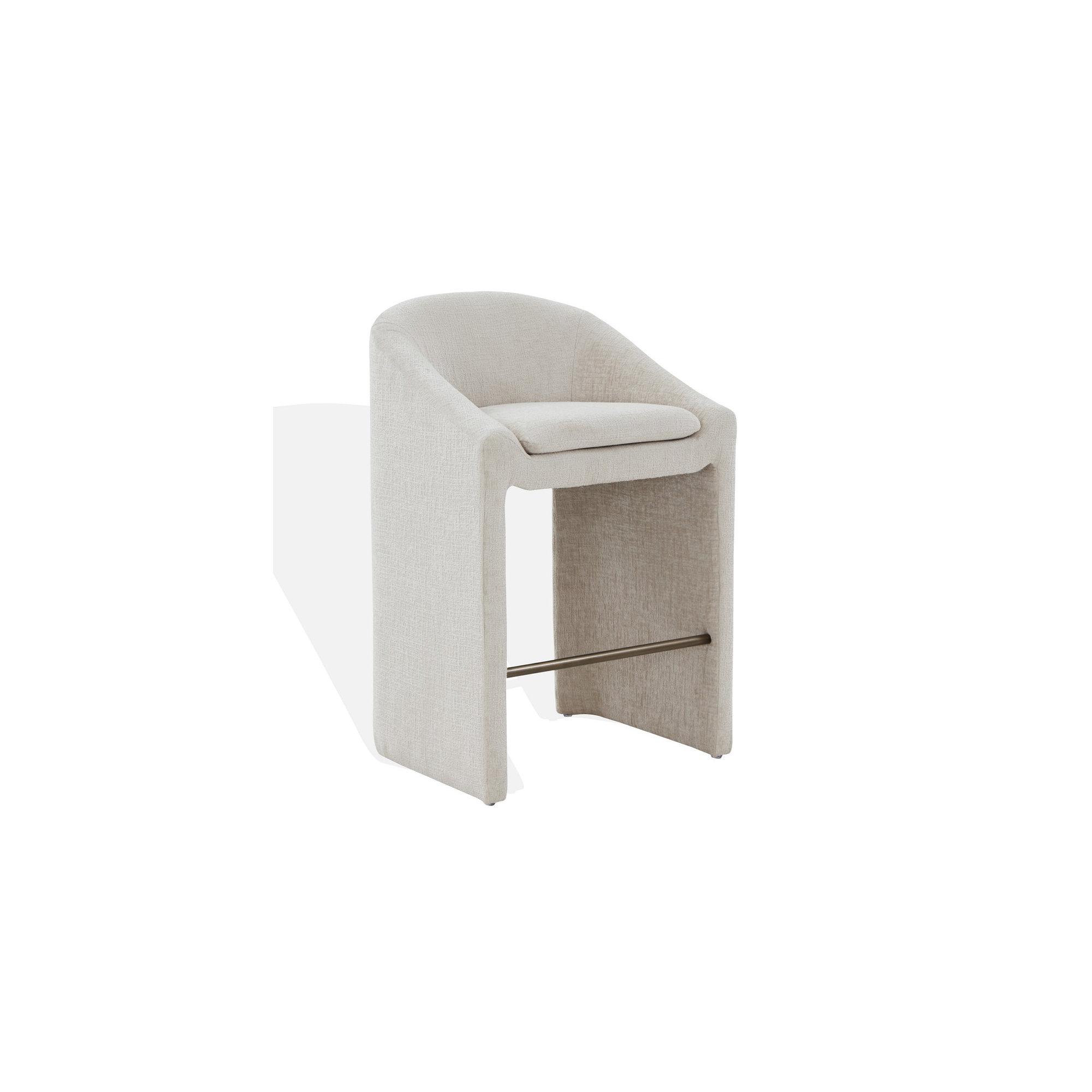 Kagan Upholstered Chenille Bar & Counter Stool, Cream, Bar Stool (30.7" Seat Height)