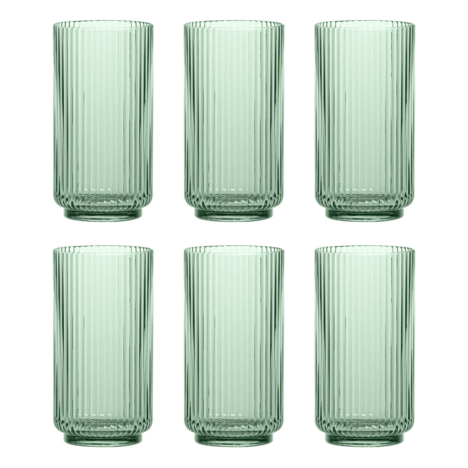 Laya Fluted Acrylic Drinking Glass, Green