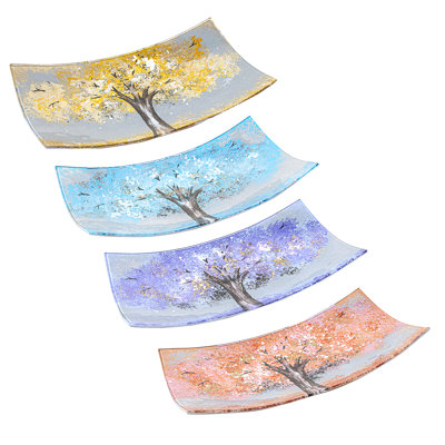 Vrinda Glass Decorative Plate
