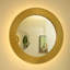 Miroir de 31 po Cyclis, miroir décoratif en polyuréthane à cadre doré épais, trois températures de couleur disponibles, convenant à la salle de bain, à la chambre à coucher, au salon, au couloir, au vestibule, etc.-827765260