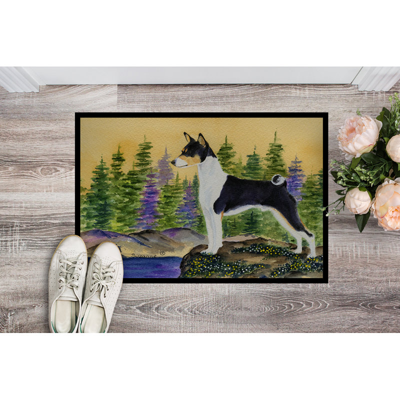 Tapis de porte d’intérieur anti-dérapant basenji, Rectangle 2 pi x 3 pi