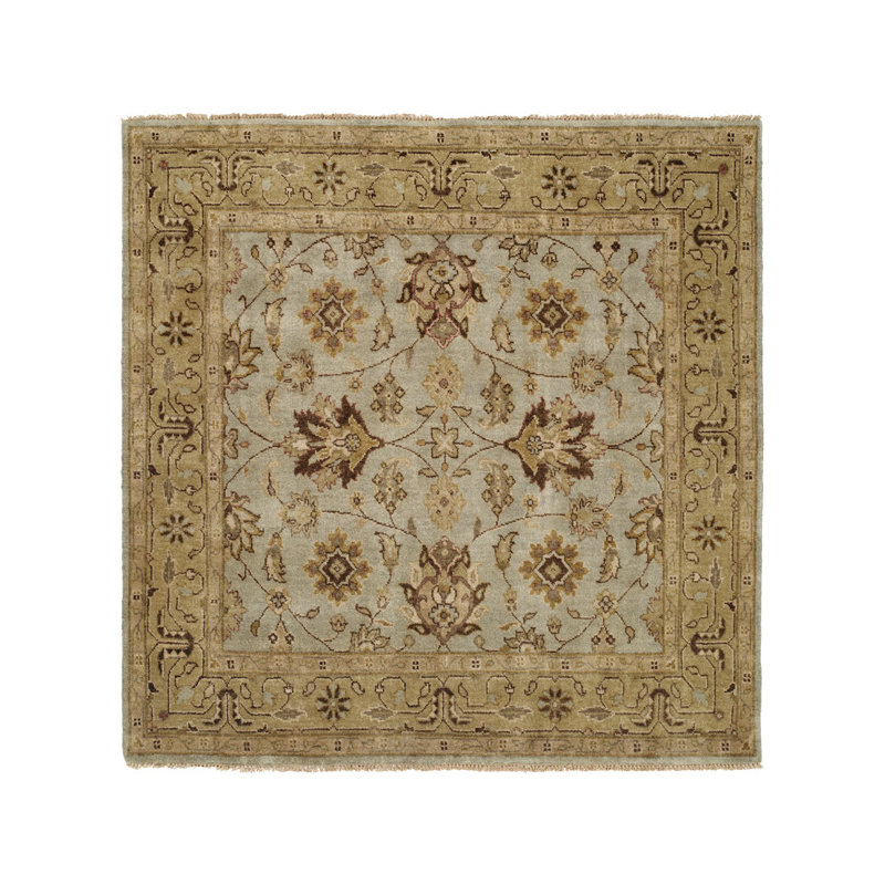 Hand Knotted Wool Oriental Area Rug, Square 10'
