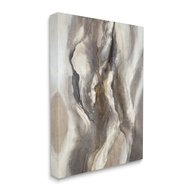 «Flowing Cloudy Gray Abstraction Dark Shadows» par K. Nari - impression, Toile tendue, H 40 po x l 30 po
