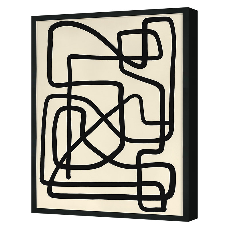 «Smooth Moves 4» par Kyle Goderwis - Peinture à cadre unique, Noir, H 30 po x l 22 po x P 2,13 po