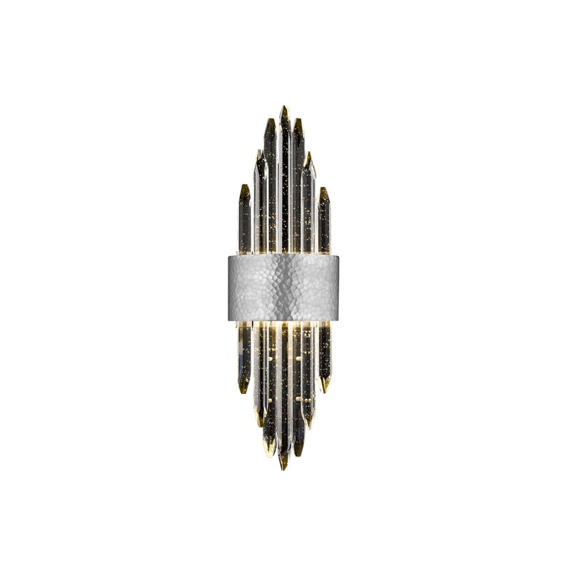 Plafonnier encastré 1 lumière Aspen, Nickel poli martelé