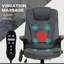 Fauteuil de bureau, gris foncé - massage par vibration et chaleur à 6 points, inclinable, rembourré, fauteuil réglable en massage vibrant, siège