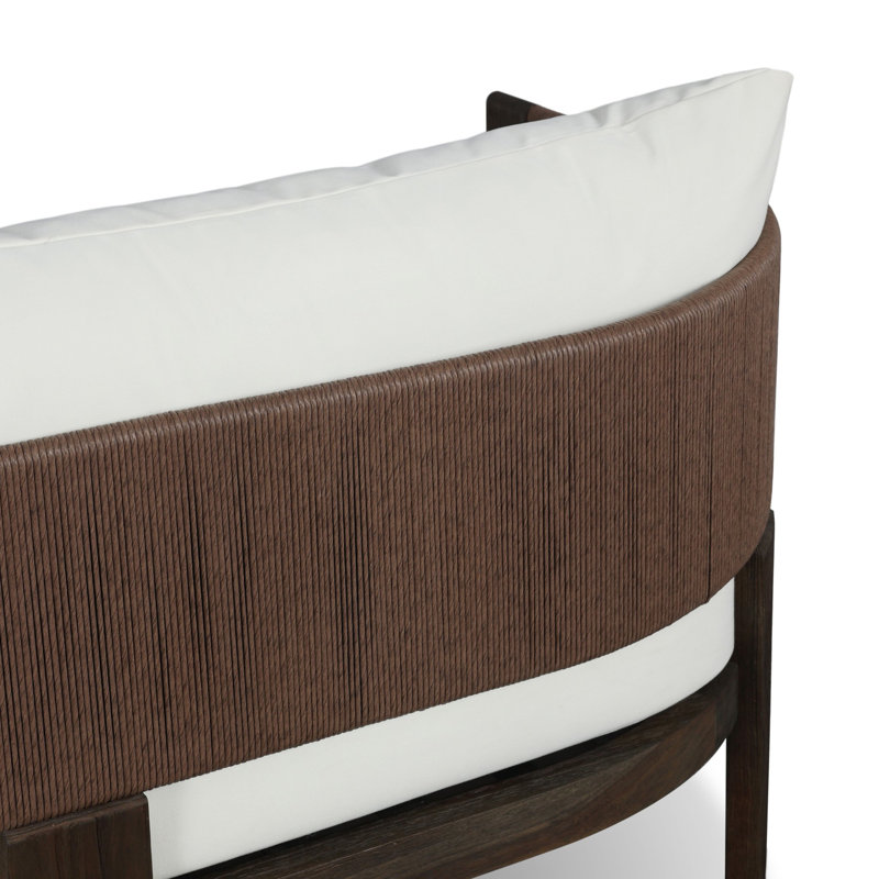 Delancy Outdoor 4 - Seat Patio Sofa, Arashi Salt, Stained Saddle Brown