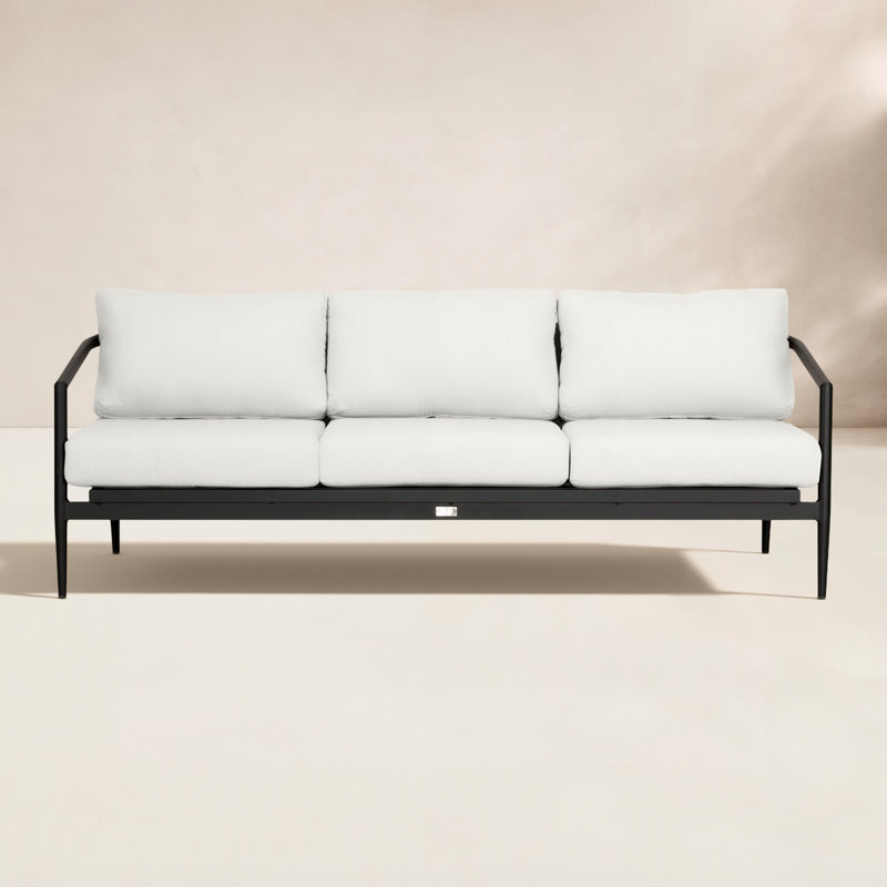 Outdoor 3 - Seat Patio Sofa, Canvas Natural Sunbrella® Canvas, Slate