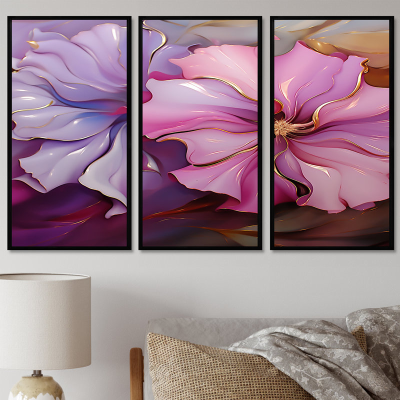 Bannos - ensemble de décorations murales pivoines, H 28 po x l 36 po, Noir, noir, noir, noir