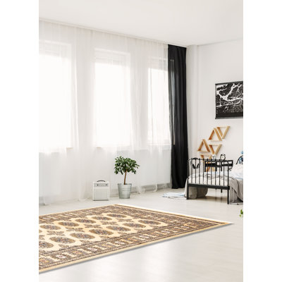 Tapis unique en laine noué à la main Bokhara Peshawar 3 pi 1 po x 5 pi 0 po