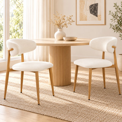 Chaises d'appoint de cuisine rembourrées en tissu moderne avec pieds en métal, chaise de salle à manger de ferme avec pied 