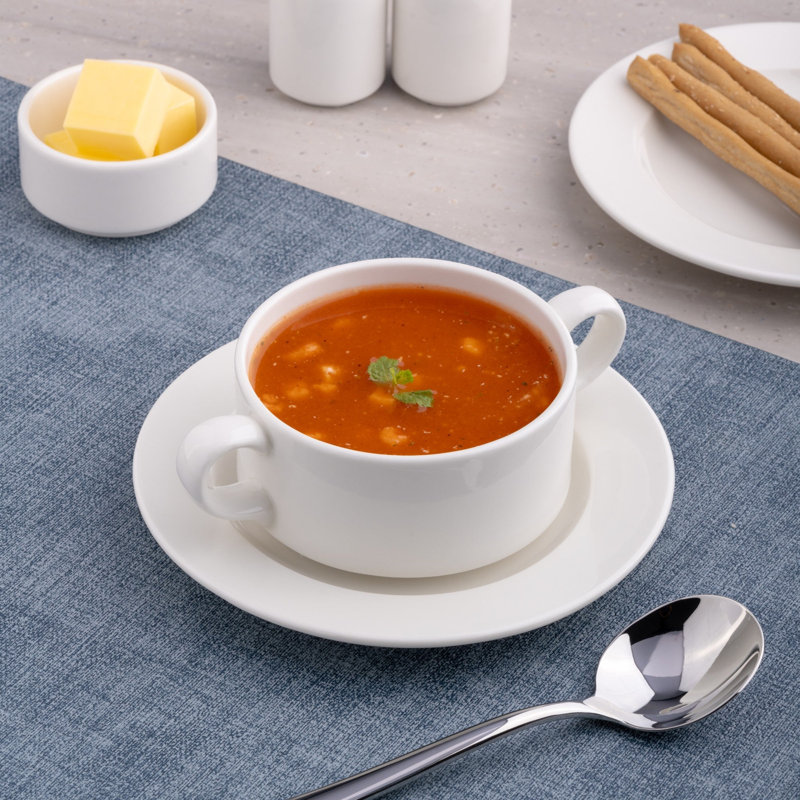 Bol à soupe en porcelaine avec poignée | Ivoire | 10 oz