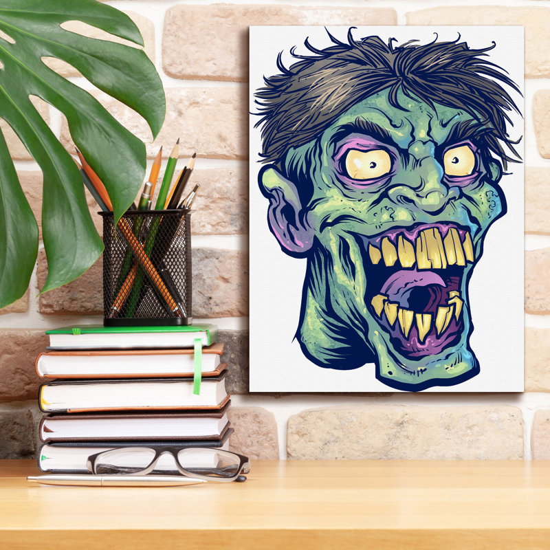 «Lassel Zombie Pattern Head 15», reproduction sur toile, H 16 po x l 12 po x P 0,75 po