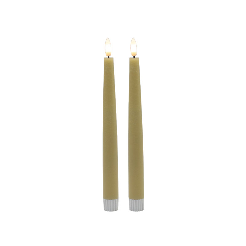 Bougie conique pointue sans flamme, Jaune