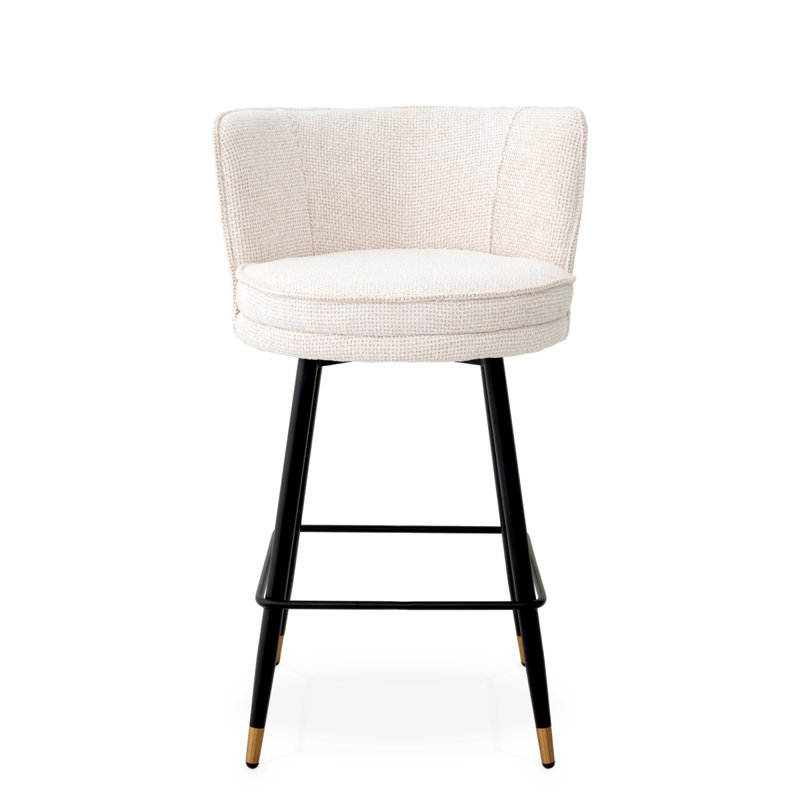 Bar Stool Grenada Velvet, Counter Stool (27.17" Seat Height), Off White